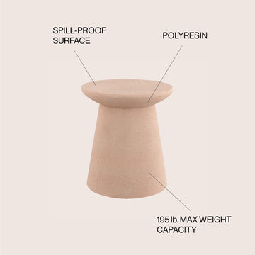Hollie 18" Minimalist Modern Drum Accent Table Pedestal - JONATHAN Y